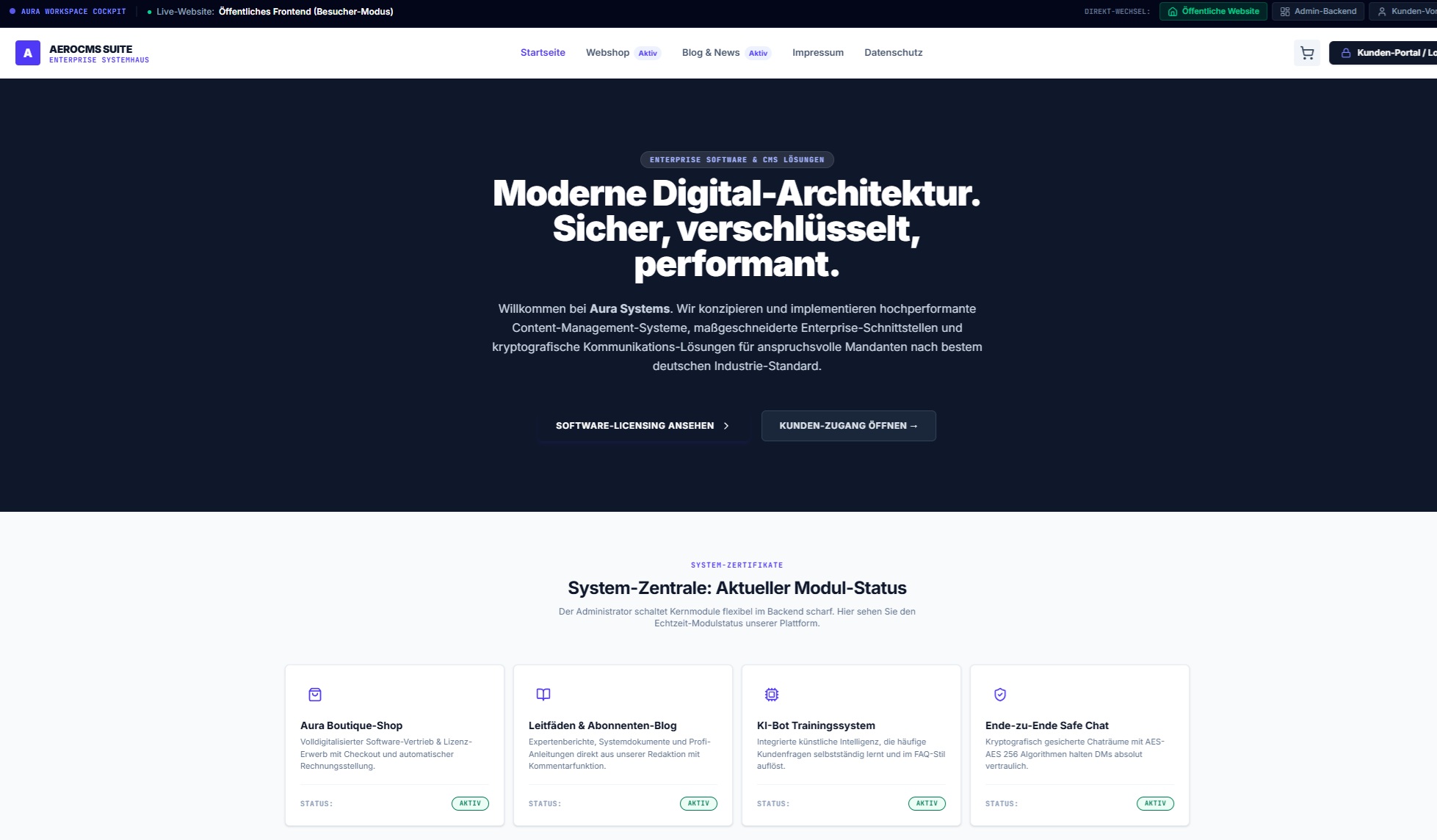 Eigenentwicklung vorgestellt: Meine „aura_suite“ – Ein selbstgehostetes Enterprise-CRM